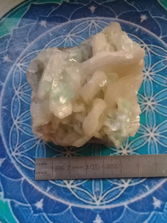 Apophyllite verte et blanche sur Stilbite Grade A ++++ pièce de Collection Apophyllite verte et blanche sur Stilbite