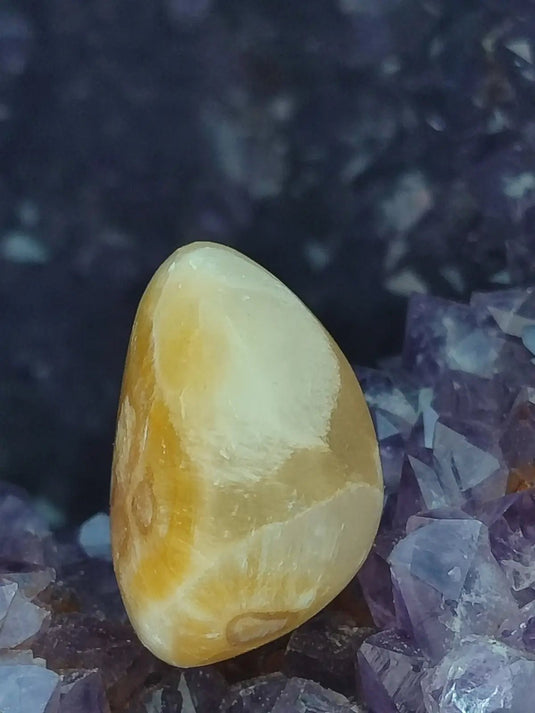 Aragonite blanche de la province d’Almería - Pierre roulée -Grade Prémium Aragonite blanche pierre roulée