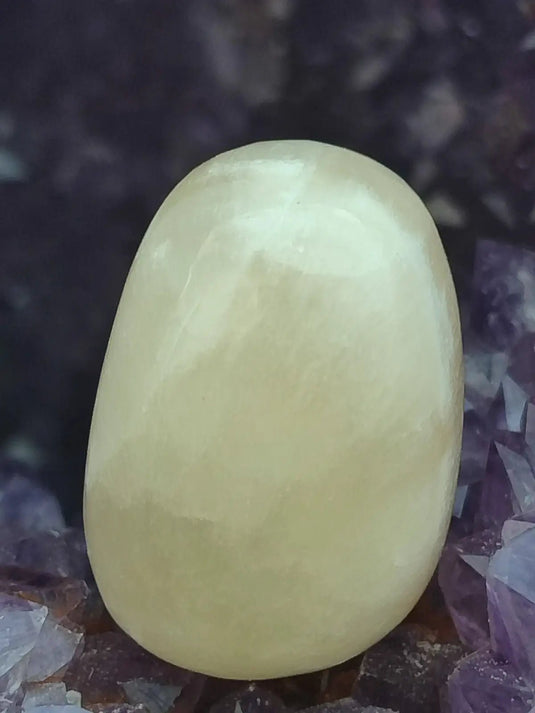 Aragonite blanche de Luzón (Guadalajara) - Pierre roulée -Grade Prémium Aragonite blanche pierre roulée