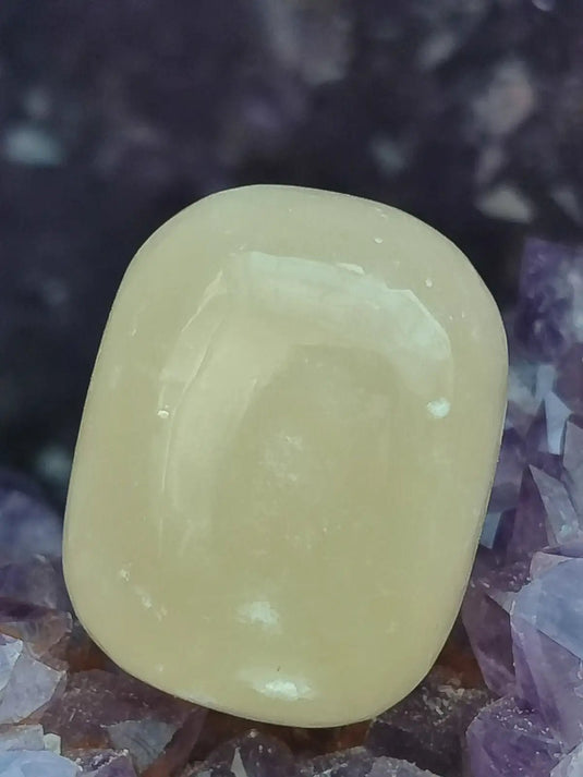 Aragonite blanche de Luzón (Guadalajara) - Pierre roulée -Grade Prémium Aragonite blanche pierre roulée