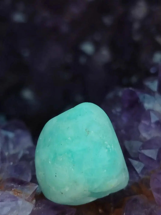 Aragonite Bleue d’Afghanistan - Pierre roulée aspect brut - Grade Prémium Aragonite Bleue pierre roulée aspect brute