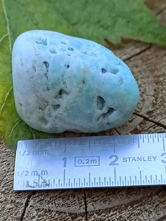 Aragonite Bleue d’Afghanistan - Pierre roulée aspect brut - Grade Prémium Aragonite Bleue pierre roulée aspect brute