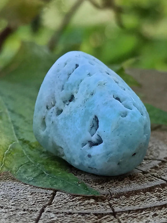 Aragonite Bleue d’Afghanistan - Pierre roulée aspect brut - Grade Prémium Aragonite Bleue pierre roulée aspect brute