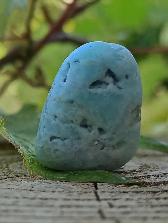 Aragonite Bleue d’Afghanistan - Pierre roulée aspect brut - Grade Prémium Aragonite Bleue pierre roulée aspect brute