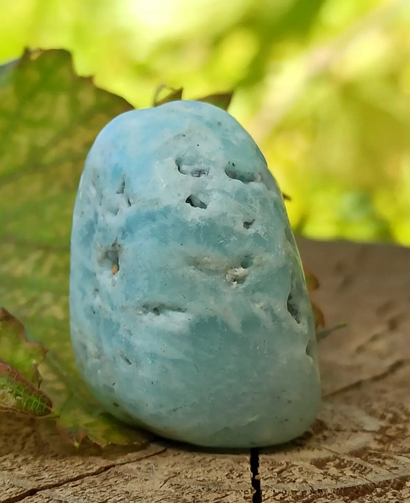 Chargez l&#39;image dans la visionneuse de la galerie, Aragonite Bleue d’Afghanistan - Pierre roulée aspect brut - Grade Prémium Aragonite Bleue pierre roulée aspect brute
