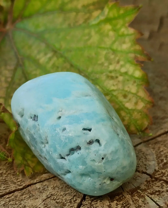 Aragonite Bleue d’Afghanistan - Pierre roulée aspect brut - Grade Prémium Aragonite Bleue pierre roulée aspect brute