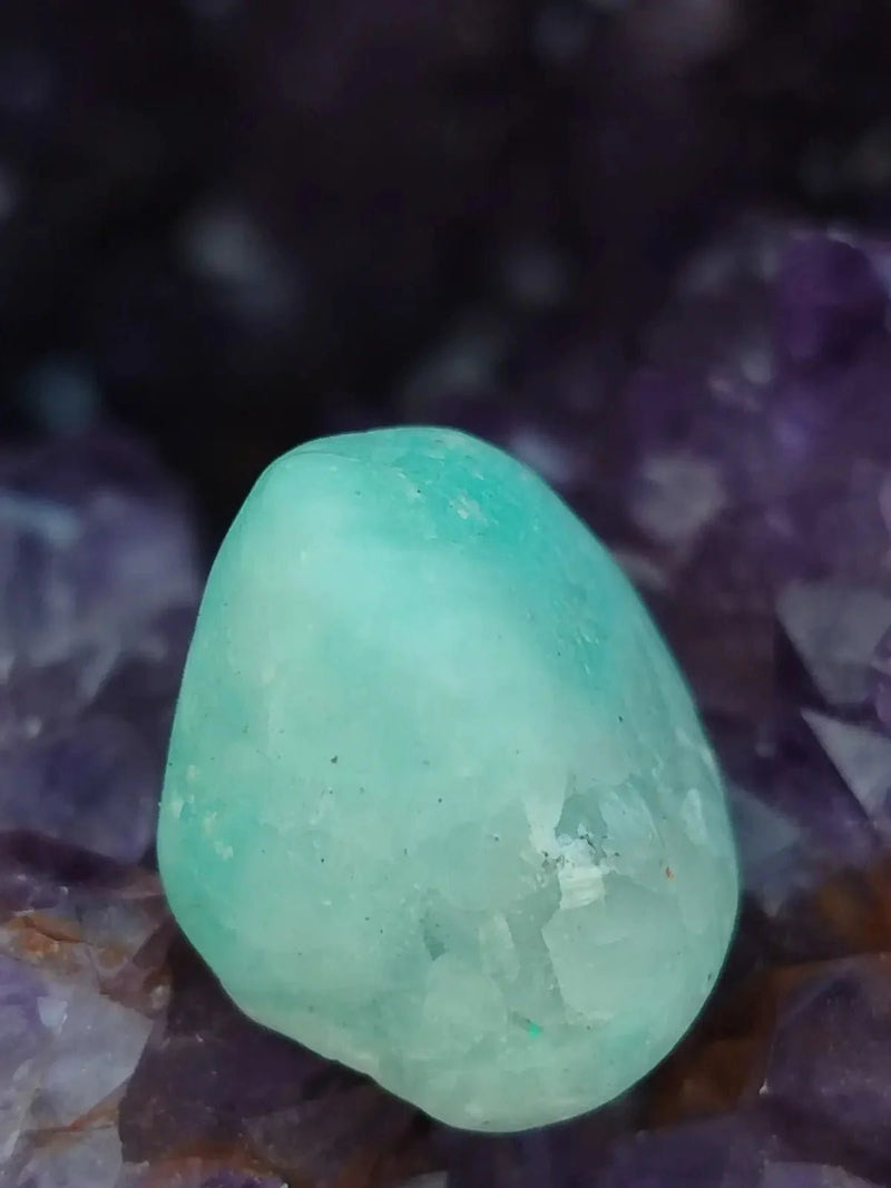 Chargez l&#39;image dans la visionneuse de la galerie, Aragonite Bleue d’Afghanistan - Pierre roulée aspect brut - Grade Prémium Aragonite Bleue pierre roulée aspect brute
