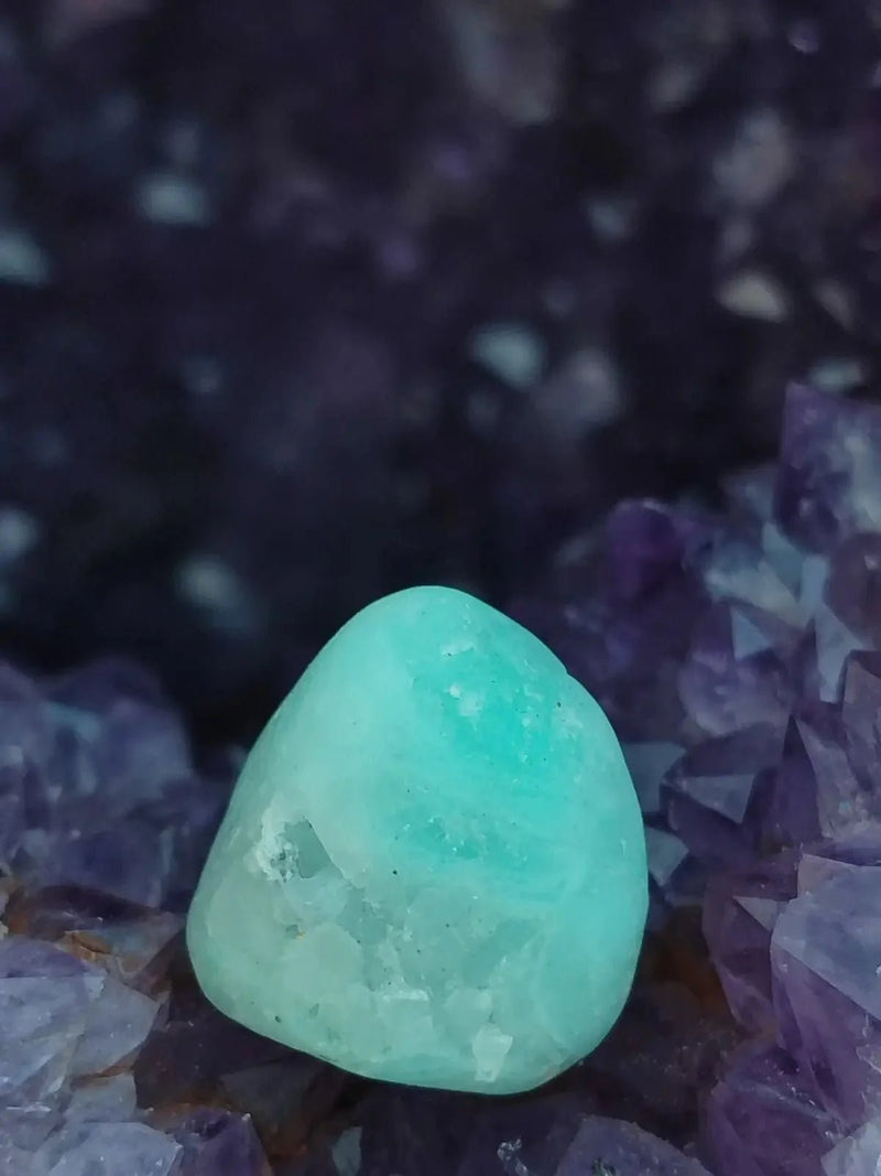 Chargez l&#39;image dans la visionneuse de la galerie, Aragonite Bleue d’Afghanistan - Pierre roulée aspect brut - Grade Prémium Aragonite Bleue pierre roulée aspect brute
