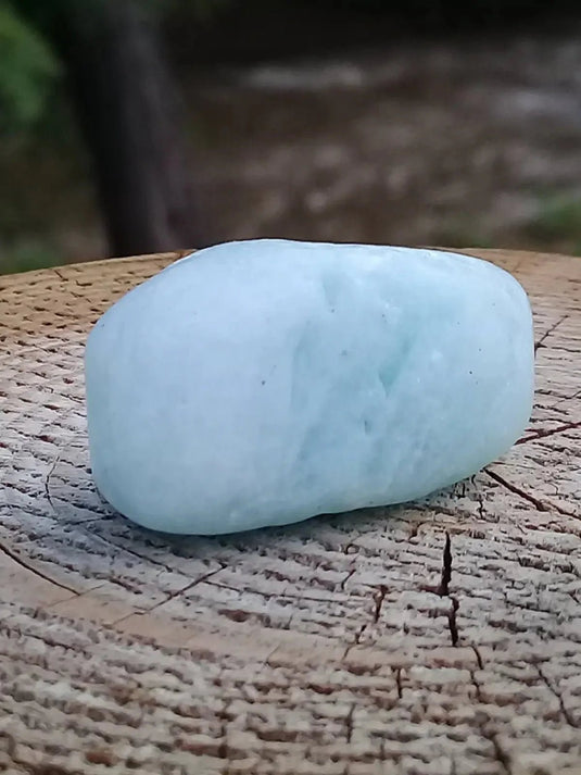 Aragonite Bleue d’Afghanistan - Pierre roulée aspect brut - Grade Prémium Aragonite Bleue pierre roulée aspect brute