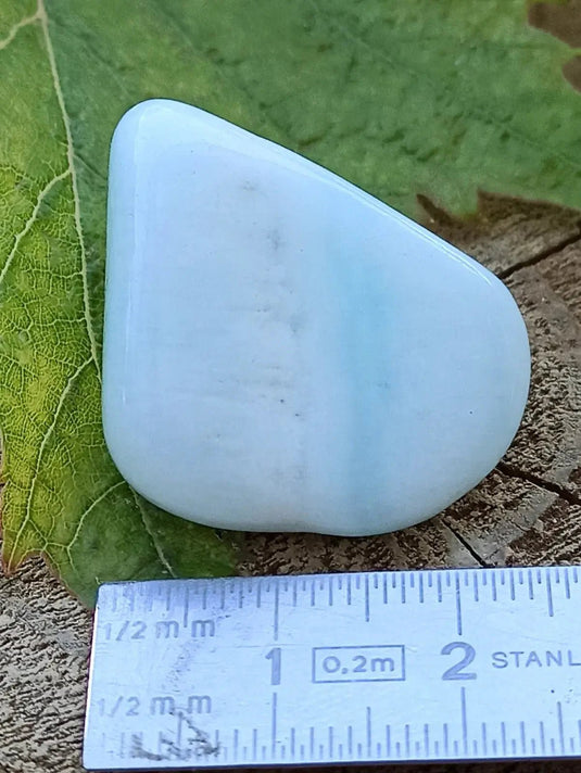 Aragonite Bleue d’Afghanistan - Pierre roulée aspect soyeux - Grade Prémium Aragonite Bleue pierre roulée