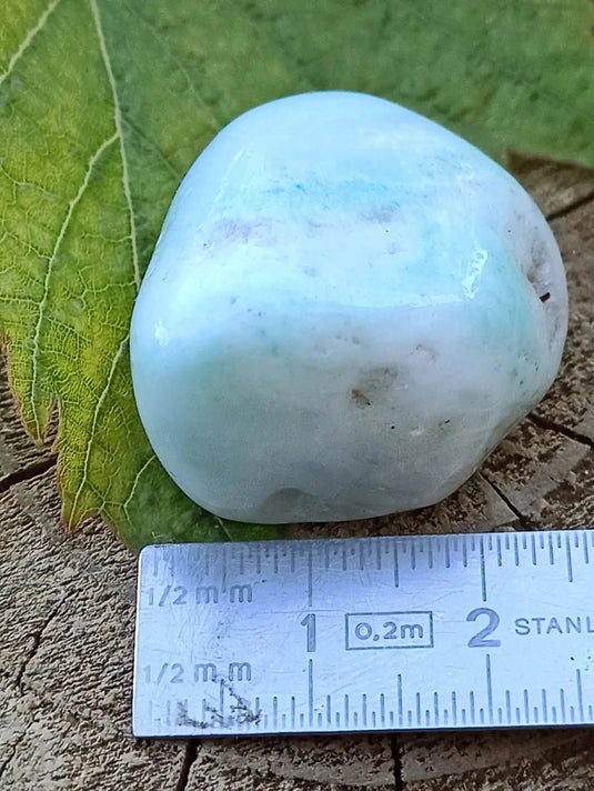 Aragonite Bleue d’Afghanistan - Pierre roulée aspect soyeux - Grade Prémium Aragonite Bleue pierre roulée