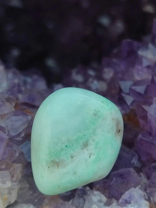 Aragonite Bleue d’Afghanistan - Pierre roulée aspect soyeux - Grade Prémium Aragonite Bleue pierre roulée