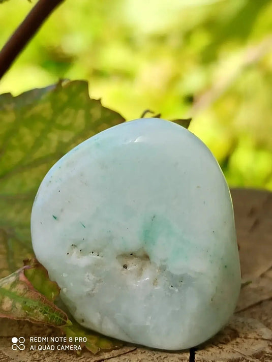 Aragonite Bleue d’Afghanistan - Pierre roulée aspect soyeux - Grade Prémium Aragonite Bleue pierre roulée