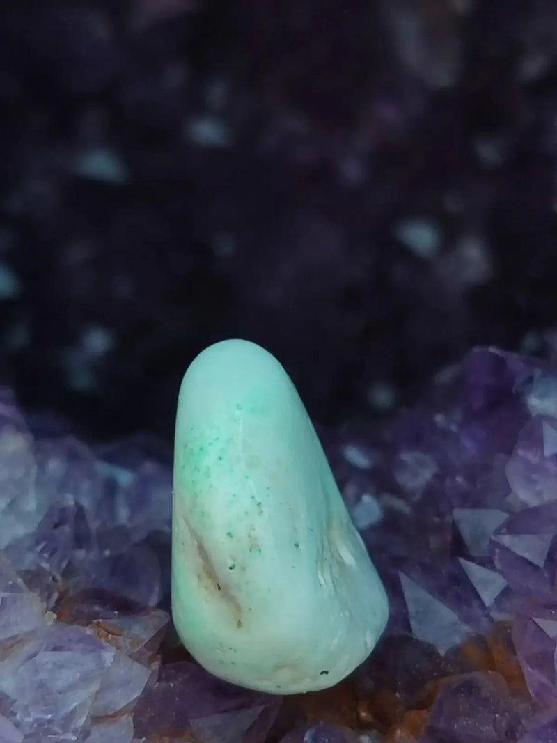 Chargez l&#39;image dans la visionneuse de la galerie, Aragonite Bleue d’Afghanistan - Pierre roulée aspect soyeux - Grade Prémium Aragonite Bleue pierre roulée
