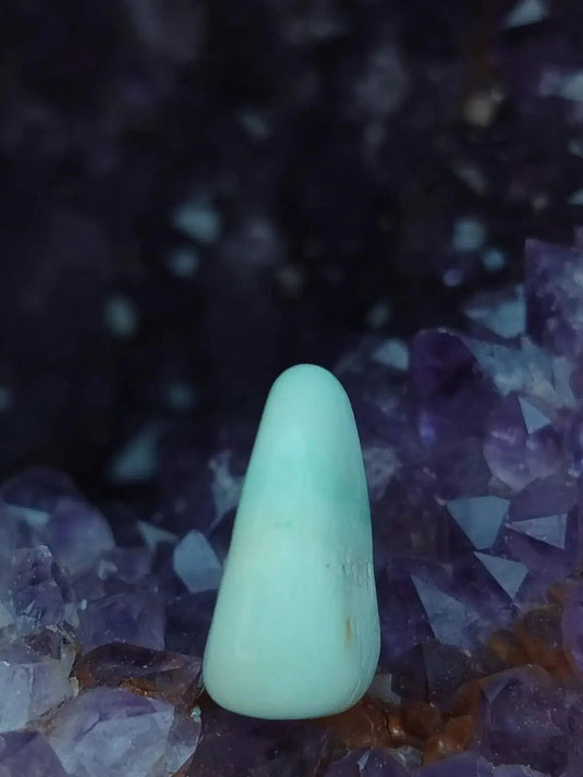 Aragonite Bleue d’Afghanistan - Pierre roulée aspect soyeux - Grade Prémium Aragonite Bleue pierre roulée