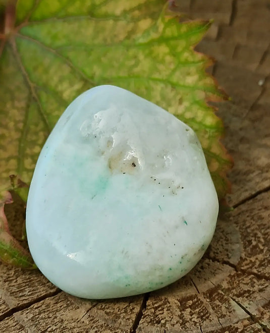 Aragonite Bleue d’Afghanistan - Pierre roulée aspect soyeux - Grade Prémium Aragonite Bleue pierre roulée