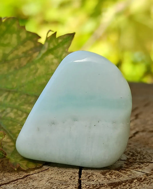 Aragonite Bleue d’Afghanistan - Pierre roulée aspect soyeux - Grade Prémium Aragonite Bleue pierre roulée