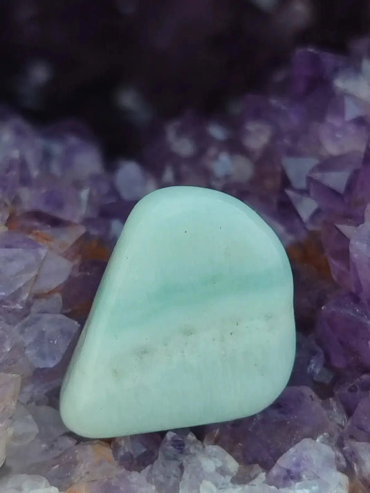 Aragonite Bleue d’Afghanistan - Pierre roulée aspect soyeux - Grade Prémium Aragonite Bleue pierre roulée