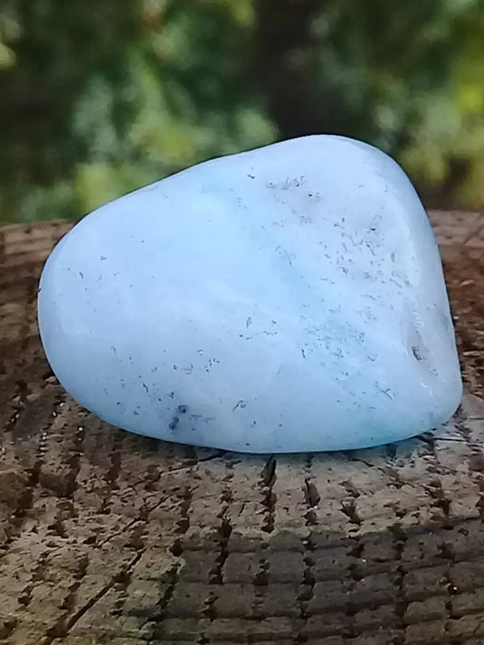 Aragonite Bleue d’Afghanistan - Pierre roulée aspect soyeux - Grade Prémium Aragonite Bleue pierre roulée