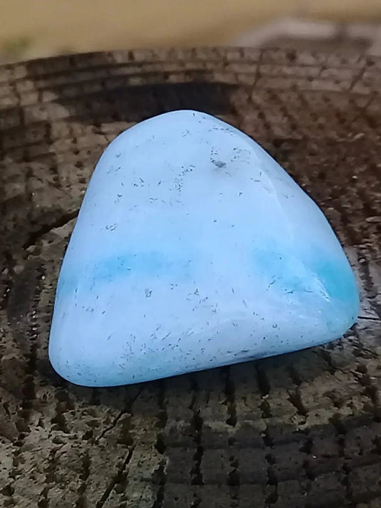 Aragonite Bleue d’Afghanistan - Pierre roulée aspect soyeux - Grade Prémium Aragonite Bleue pierre roulée