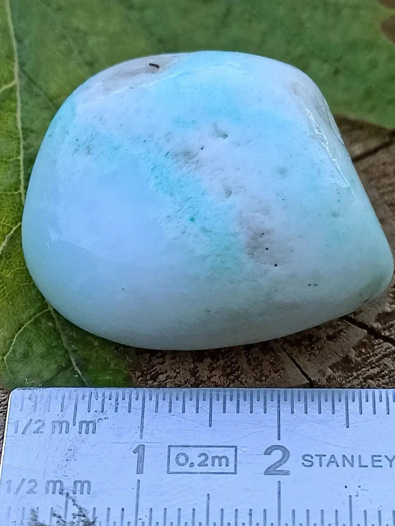 Chargez l&#39;image dans la visionneuse de la galerie, Aragonite Bleue d’Afghanistan - Pierre roulée aspect soyeux - Grade Prémium Aragonite Bleue pierre roulée
