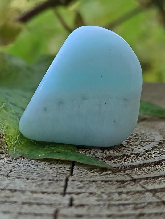 Aragonite Bleue d’Afghanistan - Pierre roulée aspect soyeux - Grade Prémium Aragonite Bleue pierre roulée