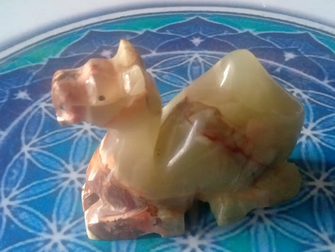 Aragonite Grade A ++++ statuette dromadaire Aragonite statuette dromadaire