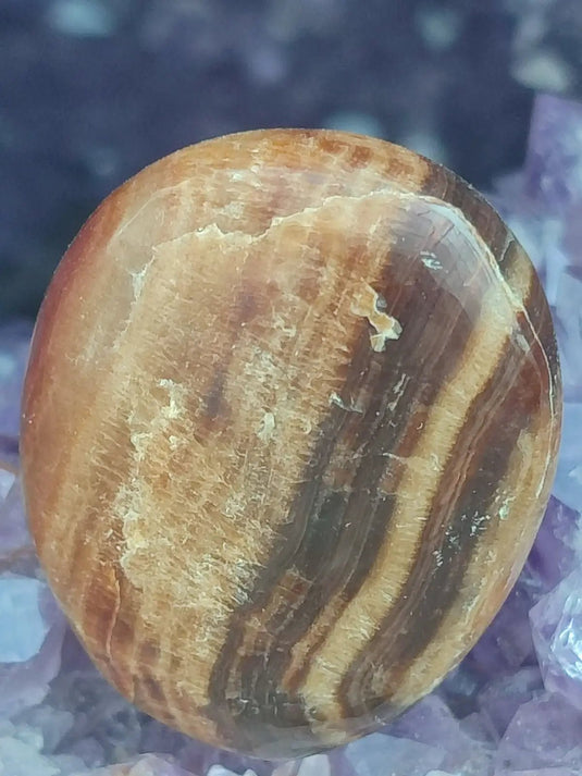 Aragonite Miel de région de la région de Midelt Maroc - Pierre roulée - Grade Prémium Aragonite miel pierre roulée