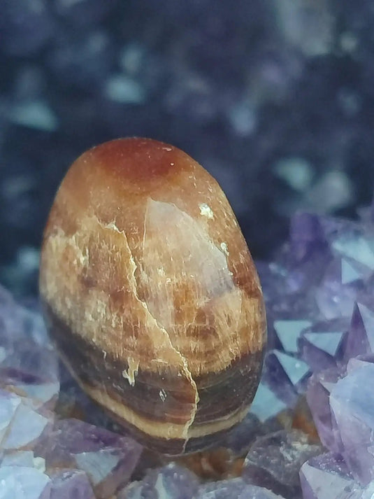 Aragonite Miel de région de la région de Midelt Maroc - Pierre roulée - Grade Prémium Aragonite miel pierre roulée