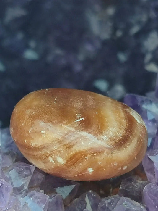 Aragonite Miel de région de la région de Midelt Maroc - Pierre roulée - Grade Prémium Aragonite miel pierre roulée