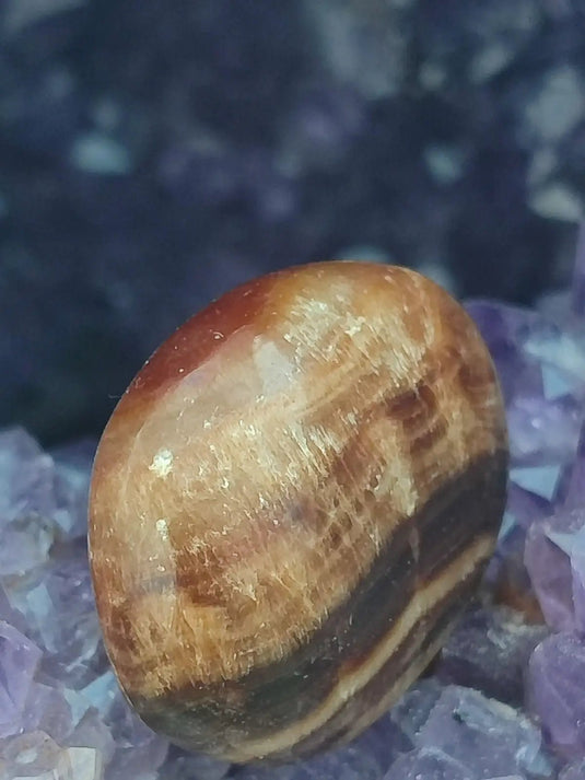 Aragonite Miel de région de la région de Midelt Maroc - Pierre roulée - Grade Prémium Aragonite miel pierre roulée