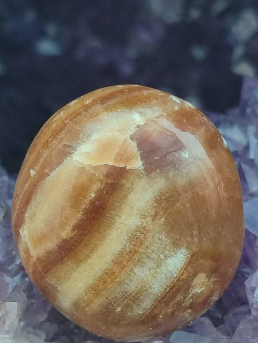 Aragonite Miel de région de la région de Midelt Maroc - Pierre roulée - Grade Prémium Aragonite miel pierre roulée