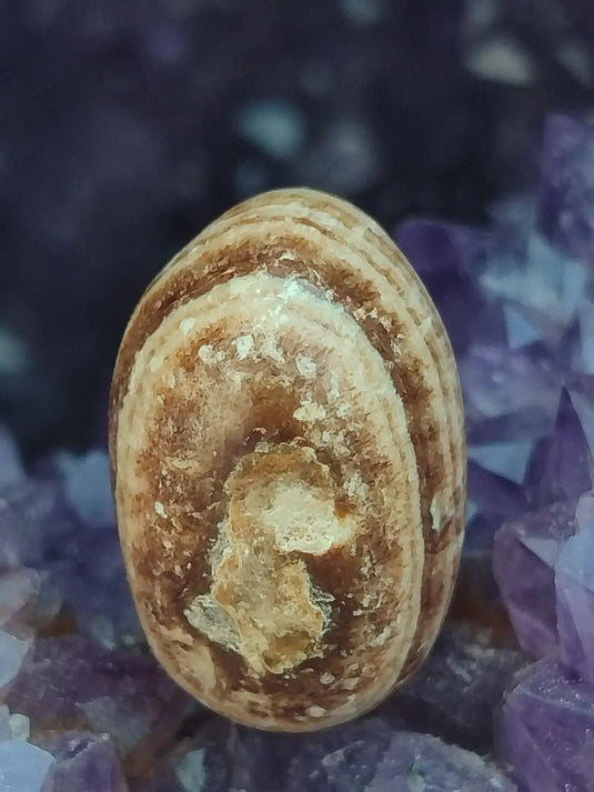 Aragonite rubanée de la région de Tazouta Maroc - Pierre roulée - Grade Prémium Aragonite rubanée pierre roulée