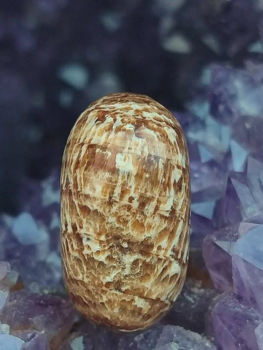 Aragonite rubanée de la région de Tazouta Maroc - Pierre roulée - Grade Prémium Aragonite rubanée pierre roulée