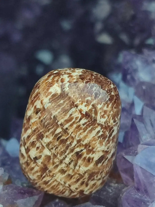 Aragonite rubanée de la région de Tazouta Maroc - Pierre roulée - Grade Prémium Aragonite rubanée pierre roulée