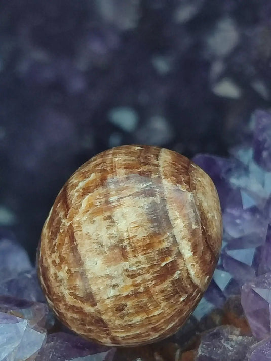 Aragonite rubanée de la région de Tazouta Maroc - Pierre roulée - Grade Prémium Aragonite rubanée pierre roulée