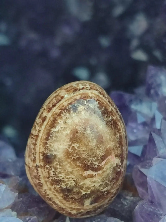 Aragonite rubanée de la région de Tazouta Maroc - Pierre roulée - Grade Prémium Aragonite rubanée pierre roulée