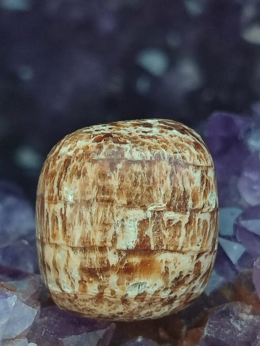 Aragonite rubanée de la région de Tazouta Maroc - Pierre roulée - Grade Prémium Aragonite rubanée pierre roulée