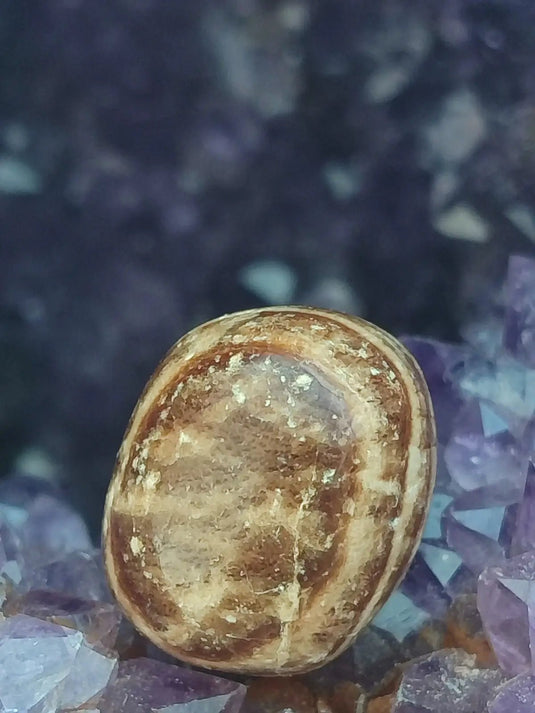 Aragonite rubanée de la région de Tazouta Maroc - Pierre roulée - Grade Prémium Aragonite rubanée pierre roulée
