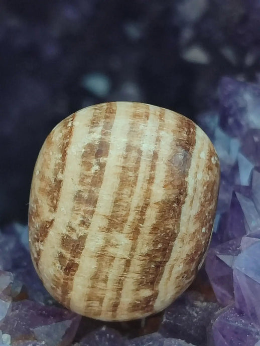 Aragonite rubanée de la région de Tazouta Maroc - Pierre roulée - Grade Prémium Aragonite rubanée pierre roulée