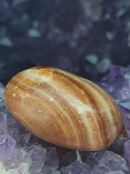 Aragonite Miel de région de la région de Midelt Maroc - Pierre roulée - Grade Prémium Aragonite miel pierre roulée