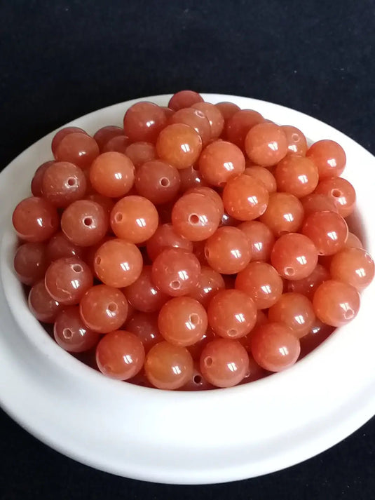 Aventurine orange du Brésil perle Grade A++++ Prix perle à l’unité Diamètre 8mm Aventurine orange du Brésil perles 8mm
