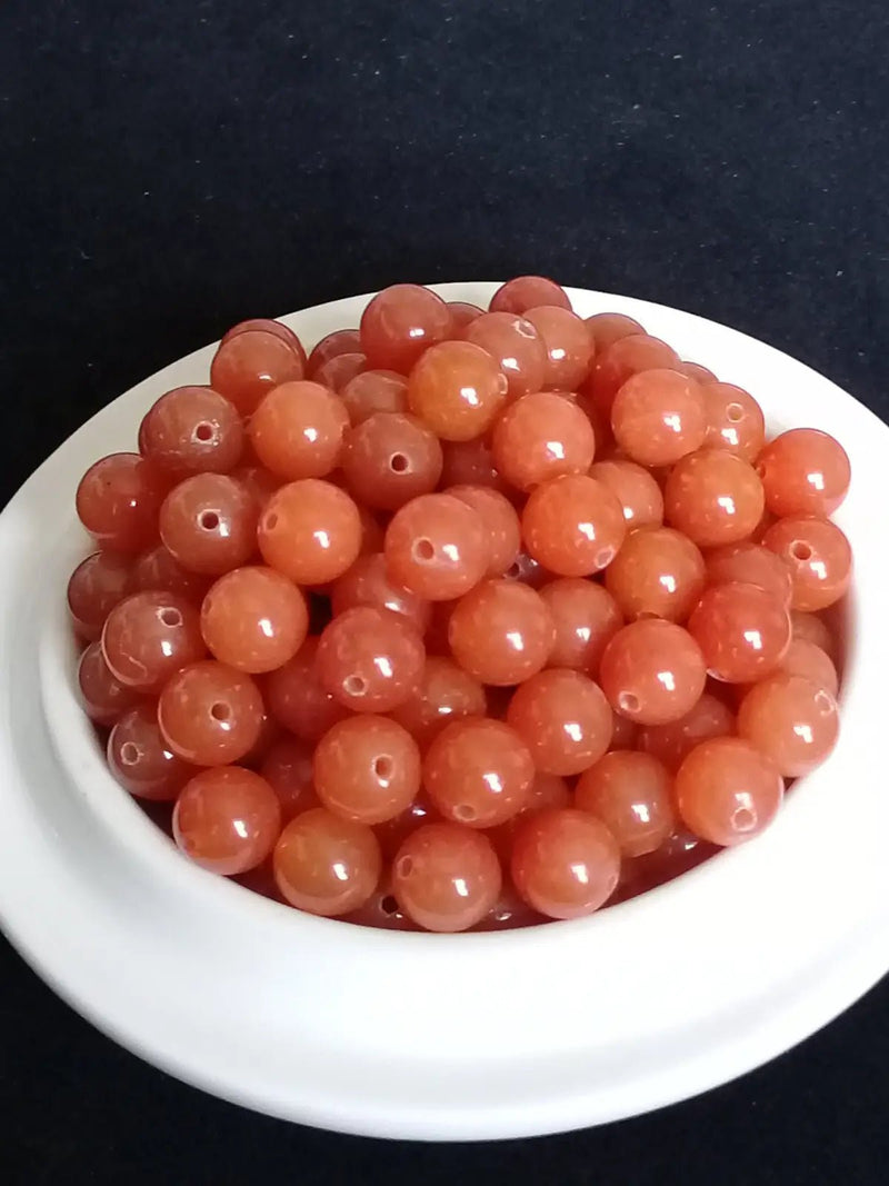 Load image into Gallery viewer, Aventurine orange du Brésil perle Grade A++++ Prix perle à l’unité Diamètre 8mm Aventurine orange du Brésil perles 8mm
