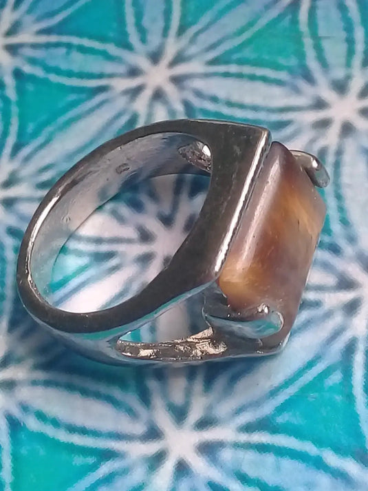 Bague en Œil de tigre taille 18 Grade A ++++ Bague œil de tigre taille 18