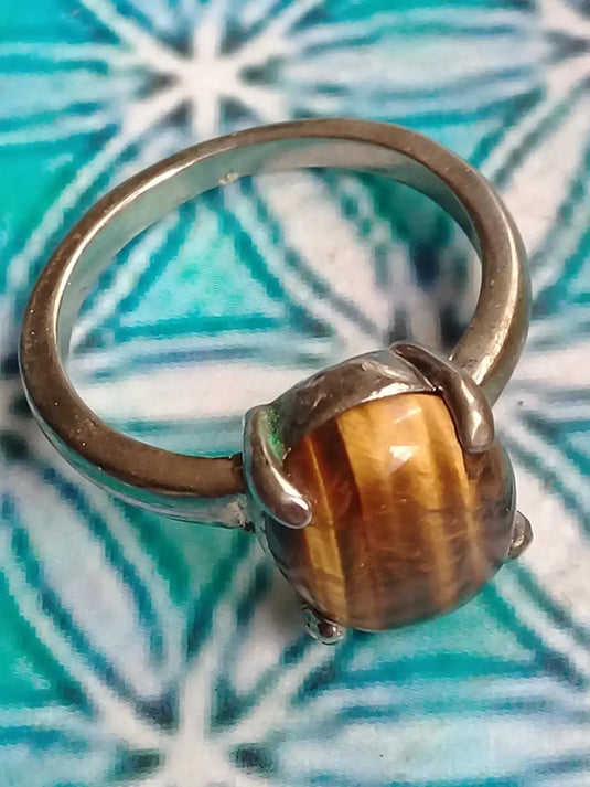 Bague en œil de tigre taille 18 Grade A ++++ Bague œil de tigre taille 18