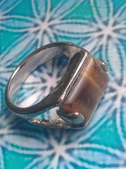 Bague en Œil de tigre taille 18 Grade A ++++ Bague œil de tigre taille 18