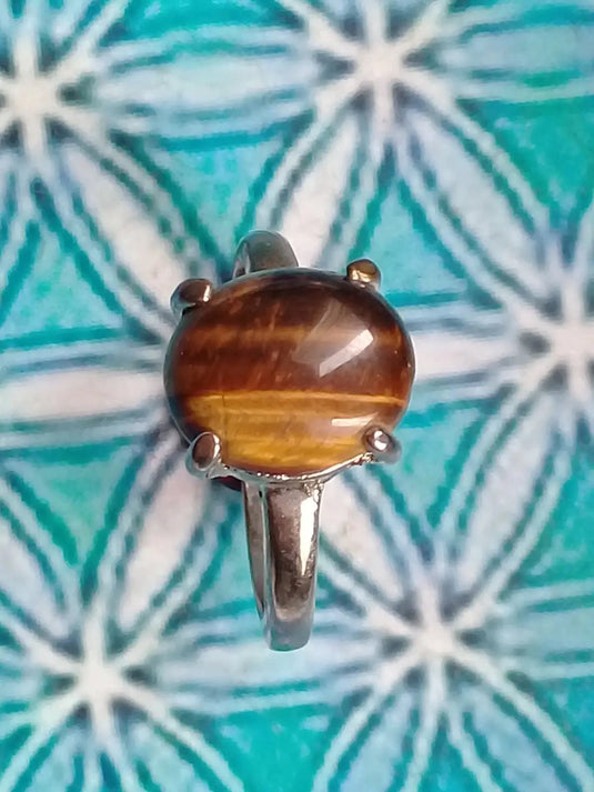 Bague en œil de tigre taille 18 Grade A ++++ Bague œil de tigre taille 18