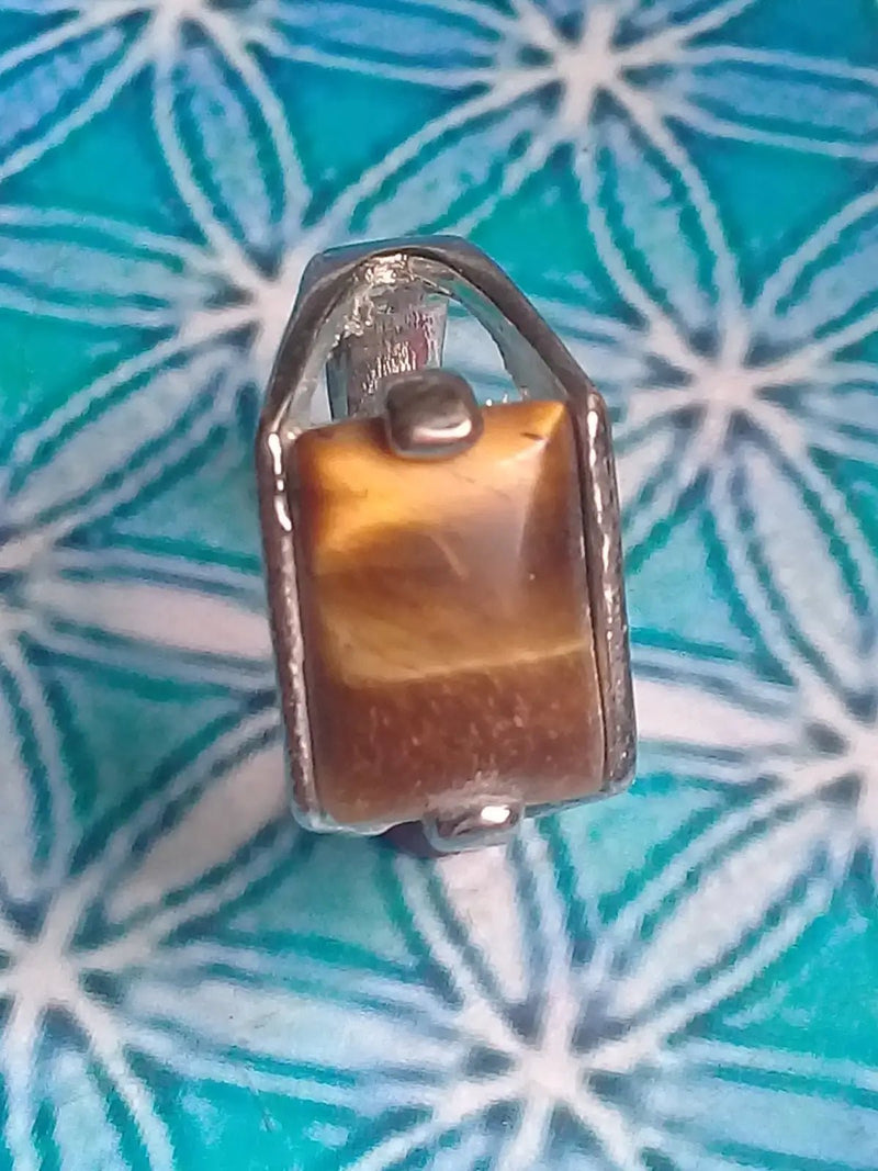 Load image into Gallery viewer, Bague en Œil de tigre taille 18 Grade A ++++ Bague œil de tigre taille 18
