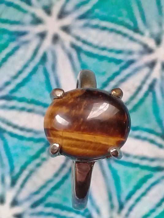 Bague en œil de tigre taille 18 Grade A ++++ Bague œil de tigre taille 18