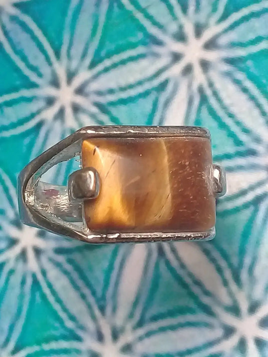 Bague en Œil de tigre taille 18 Grade A ++++ Bague œil de tigre taille 18